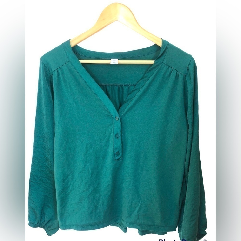 Old Navy Green Pullover Blouse Medium